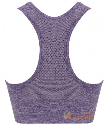 Top ajustado de mujer, bicolor con relleno para deporte