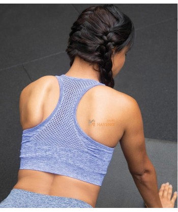 Top ajustado de mujer, bicolor con relleno para deporte