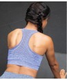 Top ajustado de mujer, bicolor con relleno para deporte