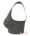 Top ajustado de mujer, bicolor con relleno para deporte