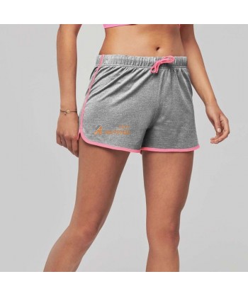 Bermuda short de algodón con cintura elástica sin bolsillos para mujer