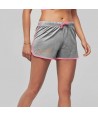 Bermuda short de algodón con cintura elástica sin bolsillos para mujer