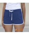 Bermuda short de algodón con cintura elástica sin bolsillos para mujer
