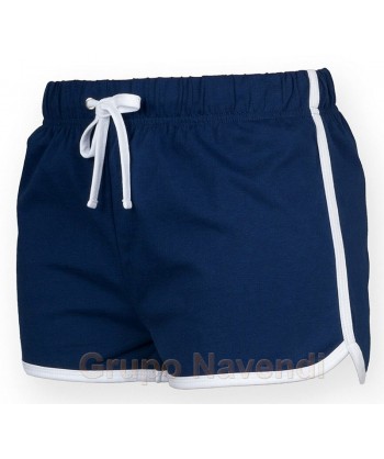 Bermuda short de algodón con cintura elástica sin bolsillos para niños color marino