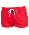 Bermuda short de algodón con cintura elástica sin bolsillos para niños color rojo