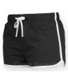 Bermuda short de algodón con cintura elástica sin bolsillos para niños color negro