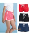 Bermuda short de algodón con cintura elástica sin bolsillos para niños color rojo