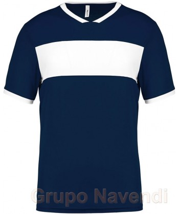 Camiseta técnica bicolor de manga corta para adulto