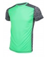 Camiseta técnica bicolor de manga corta de mujer verde flúor/gris