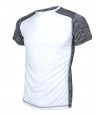 Camiseta técnica bicolor de manga corta de mujer blanco/gris