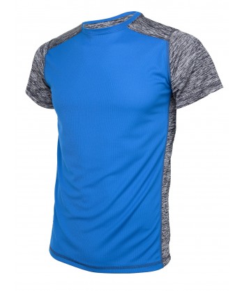 Camiseta técnica  bicolor de manga corta y cuello redondo para mujer color royal/gris