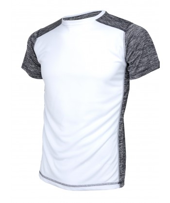 Camiseta técnica  bicolor de manga corta y cuello redondo para mujer color blanca/gris