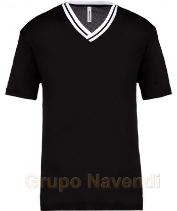Camiseta técnica de manga corta y cuello pico unisex