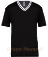 Camiseta técnica de manga corta y cuello pico unisex