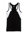 Camiseta bicolor transpirable de tirantes para mujer color negro/blanco