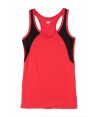 Camiseta bicolor transpirable de tirantes para mujer color rojo/negro