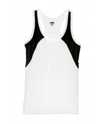 Camiseta bicolor transpirable de tirantes para mujer color Blanco/negro