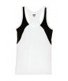 Camiseta bicolor transpirable de tirantes para mujer color Blanco/negro