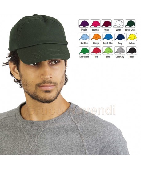 Gorra de algodón con cierre ajustable de velcro para adulto