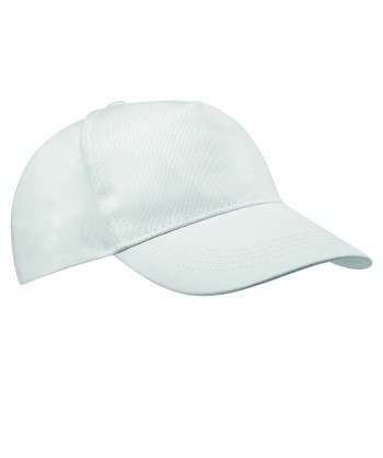 Gorra de algodón ajustable mediante cinta de velcro para niño color blanco