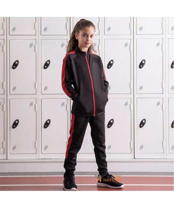 Chaqueta bicolor de chándal para niño color negro/rojo