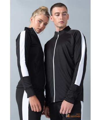 Chaqueta bicolor de chándal para adulto color negro/blanco