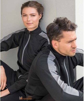 Chaqueta bicolor de chándal para adulto color negro/gris