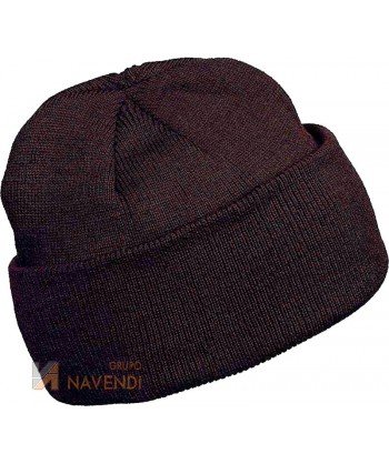 Gorro acrílico de punto color marrón chocolate