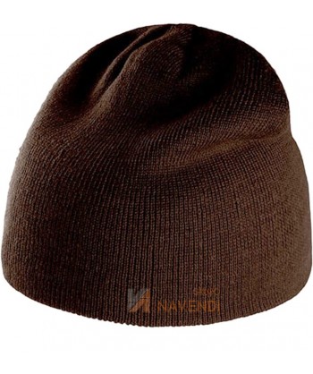 Gorro de punto acrílico marrón chocolate