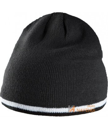 Gorro tricolor acrílico de punto negro/blanco/negro