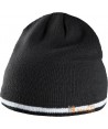 Gorro tricolor acrílico de punto negro/blanco/negro