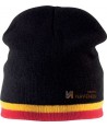 Gorro tricolor acrílico de punto negro/amarillo/rojo