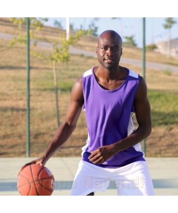 Camiseta bicolor sin mangas de baloncesto para adulto