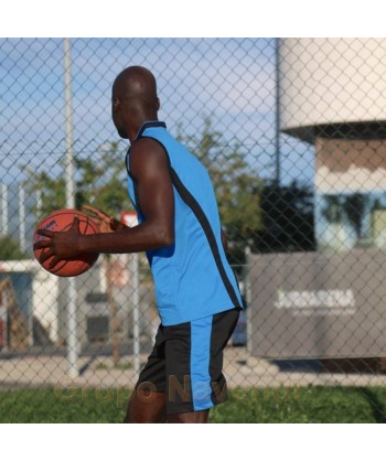 Camiseta bicolor sin mangas y cuello pico de baloncesto para adulto