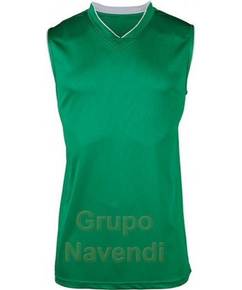 Camiseta sin mangas y cuello pico de baloncesto para niño verde
