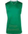 Camiseta sin mangas y cuello pico de baloncesto para niño verde