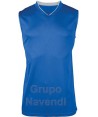 Camiseta sin mangas y cuello pico de baloncesto para niño azul royal