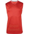 Camiseta sin mangas y cuello pico de baloncesto para adulto