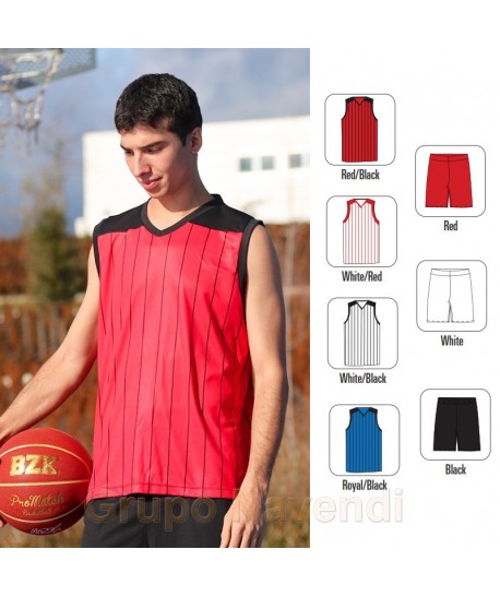 Camiseta sin mangas cuello pico de baloncesto para adulto