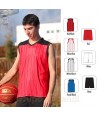Camiseta sin mangas cuello pico de baloncesto para adulto