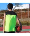 Camiseta sublimada bicolor sin mangas de baloncesto para adulto