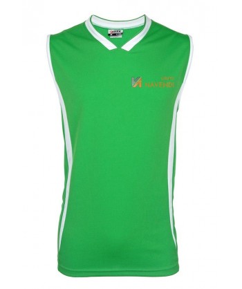 Camiseta bicolor sin mangas de baloncesto para niño color  verde y blanco