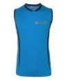 Camiseta bicolor sin mangas de baloncesto para niño color  royal y negra