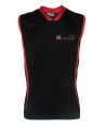 Camiseta bicolor sin mangas de baloncesto para niño color negra y rojo