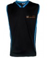 Camiseta bicolor sin mangas de baloncesto para niño color negra y azul