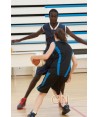 Camiseta bicolor sin mangas de baloncesto para niño color negra y azul