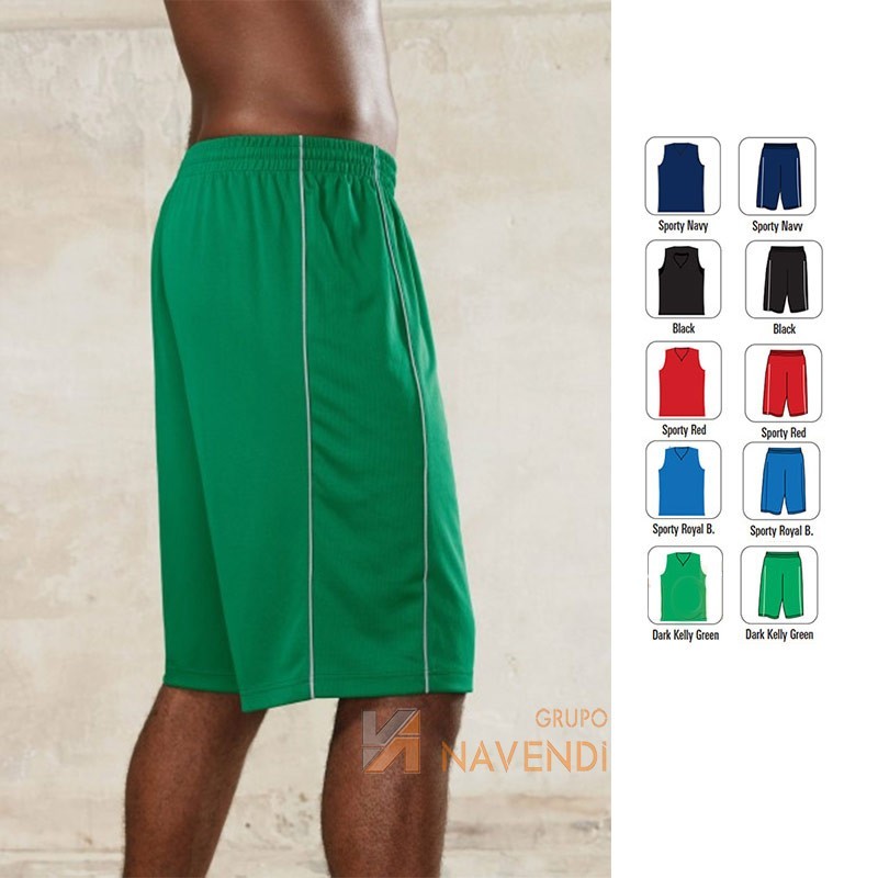 Short sin bolsillos con ribete a contraste para baloncesto