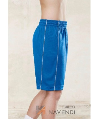 Short para niños, sin bolsillos con ribete a contraste para baloncesto color royal