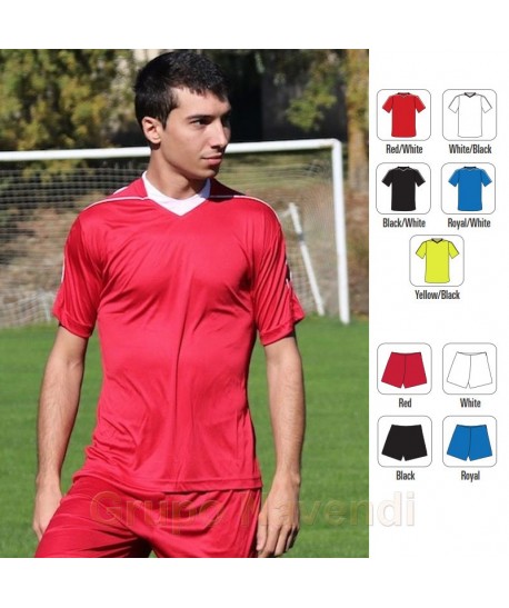 Camiseta bicolor de manga corta para equipación de fútbol  para adulto