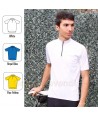 Maillot de ciclismo blanco de manga corta y media cremallera para adulto
